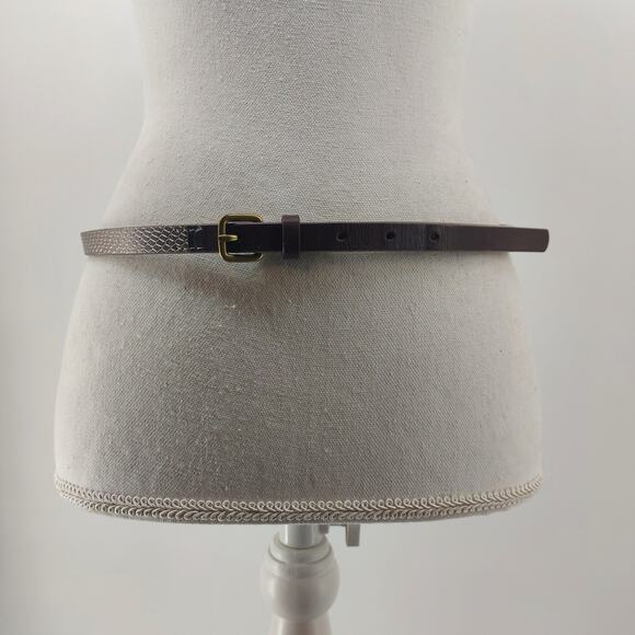 J. Crew Factory Metallic Skinny Belt Fashion Glam Preppy Small - Picture 1 of 8